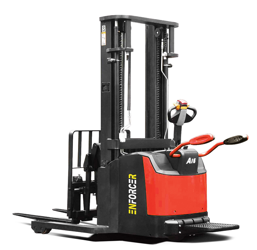 Enforcer 1.6T Lithium Walkie Reach Stacker With Pantographic Reach